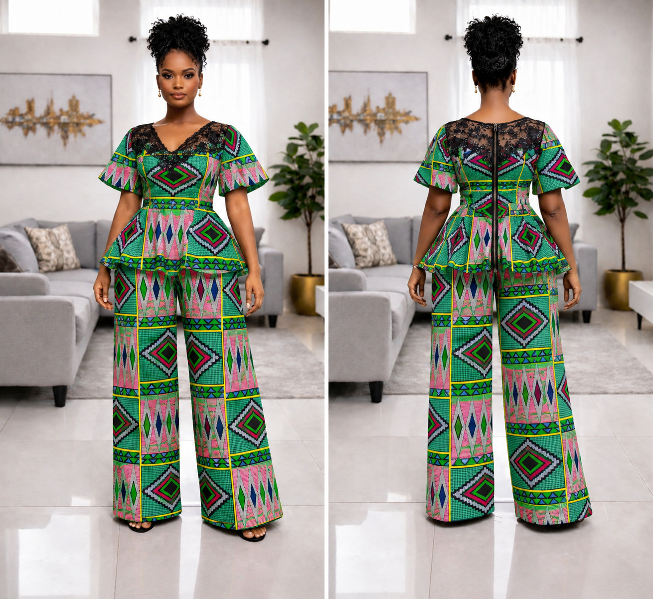 AYOMI Ankara Peplum Set alternate image