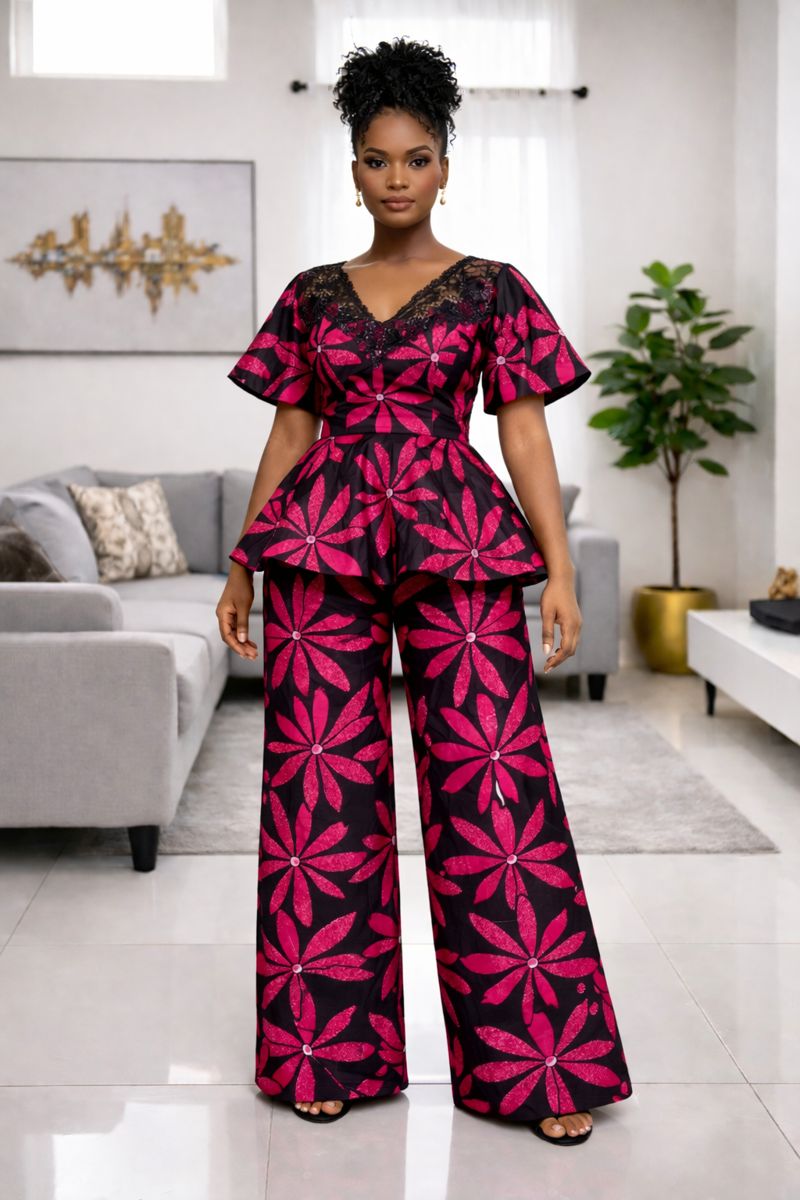 AYOMI Ankara Peplum Set