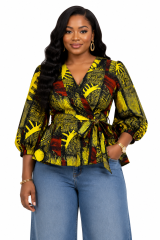Zuri Ankara Wrap blouse — alternate view