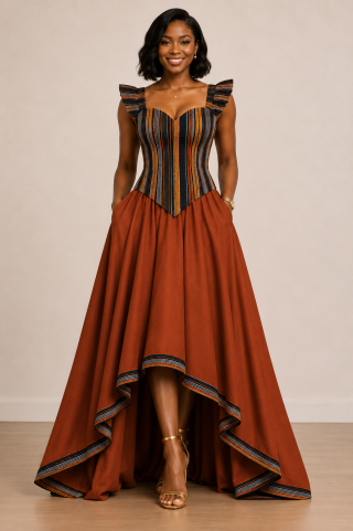 Mmaeze Corset Ankara Dress