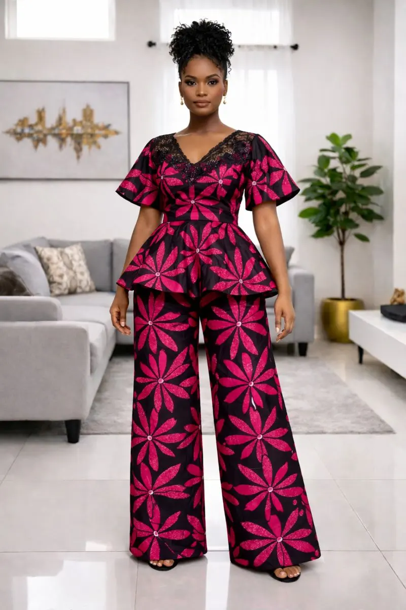 AYOMI Ankara Peplum Set
